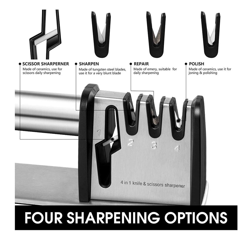 1-pcs 4-in-1 Kitchen Blade And Scissor Sharpening Tool