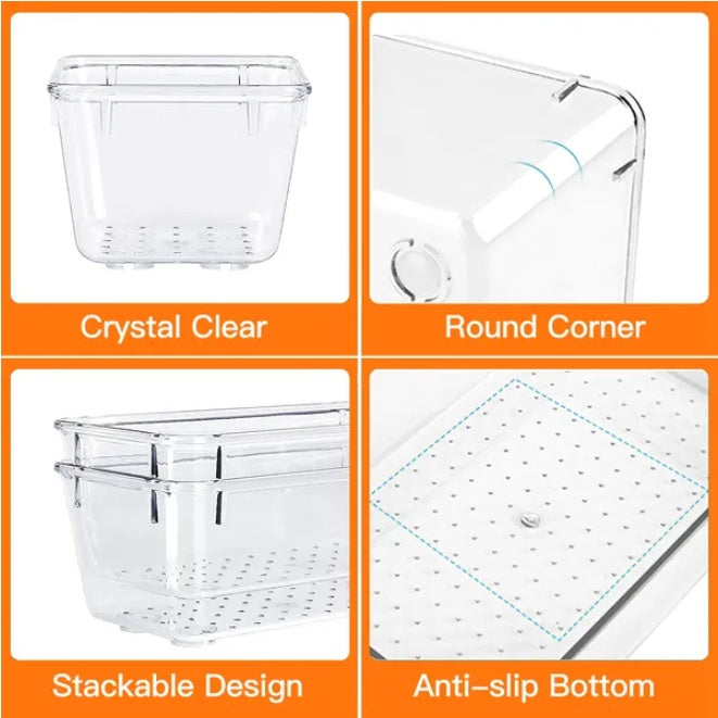 25-Pcs Clear Plastic Drawer Organizers Set