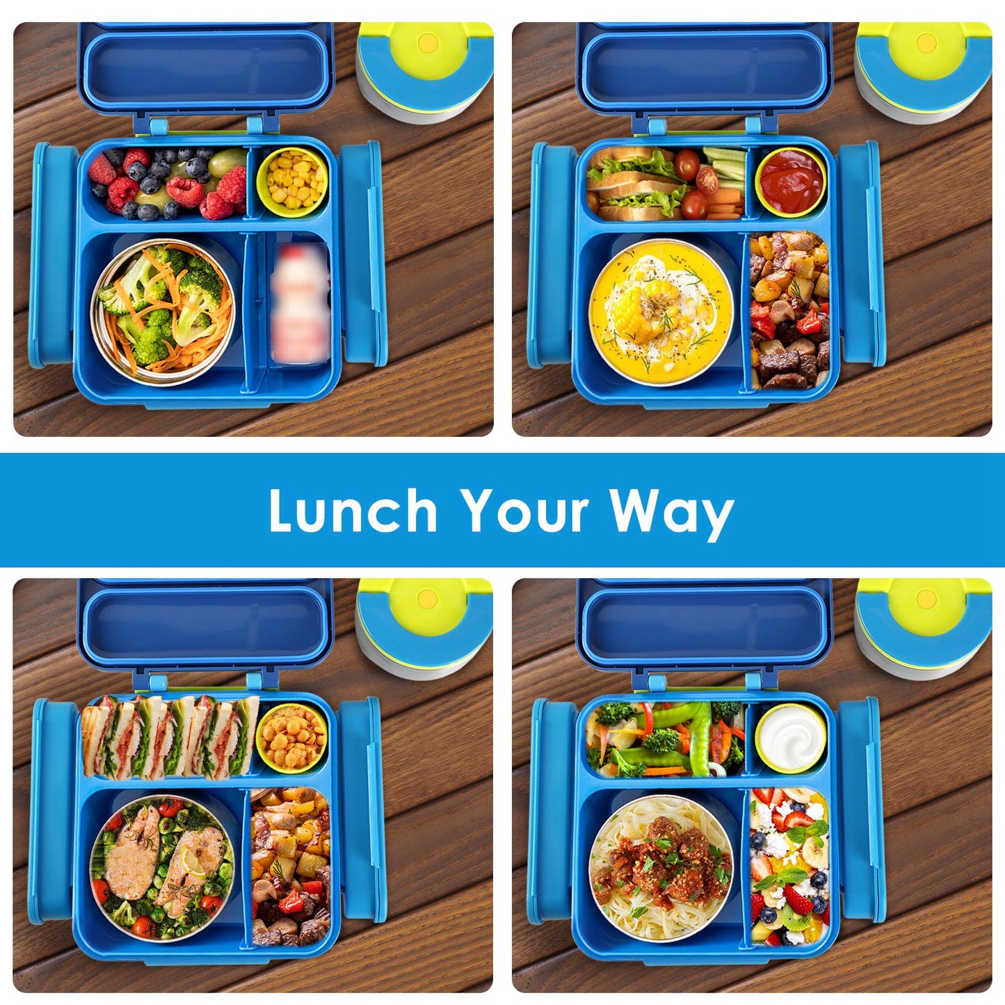 1-Pc Kids Lunch Box Thermal Lunch Container With Insulated Storage Bag