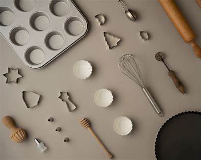 Kitchen baking tools and accessories for cookies, cakes, and pastries