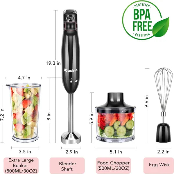 4-in-1 Variable Speed Immersion Hand Blender