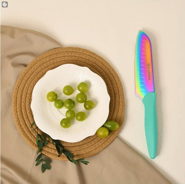 14-Piece Rainbow Colored High Carbon Stainless Steel Kitchen Knife Set