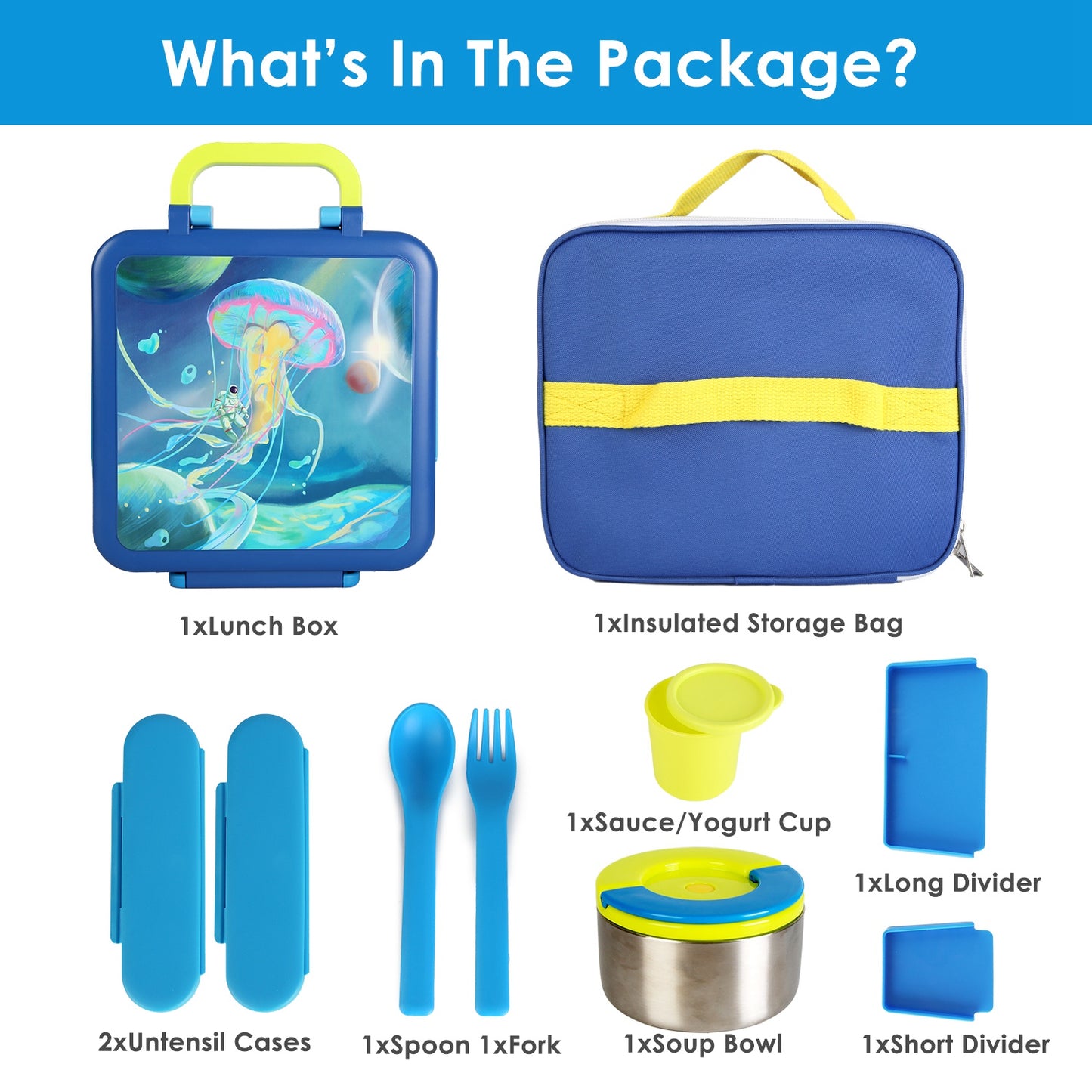 1-Pc Kids Lunch Box Thermal Lunch Container With Insulated Storage Bag