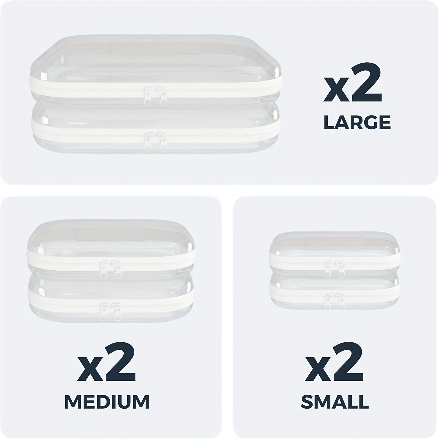 6-piece Double-zipper Storage Boxes