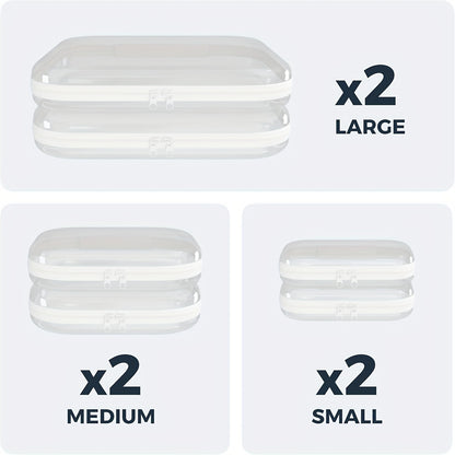 6-piece Double-zipper Storage Boxes