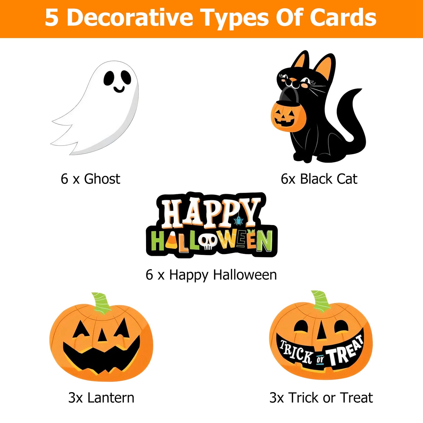 25-Pcs Halloween Party Striped Decorative Straws