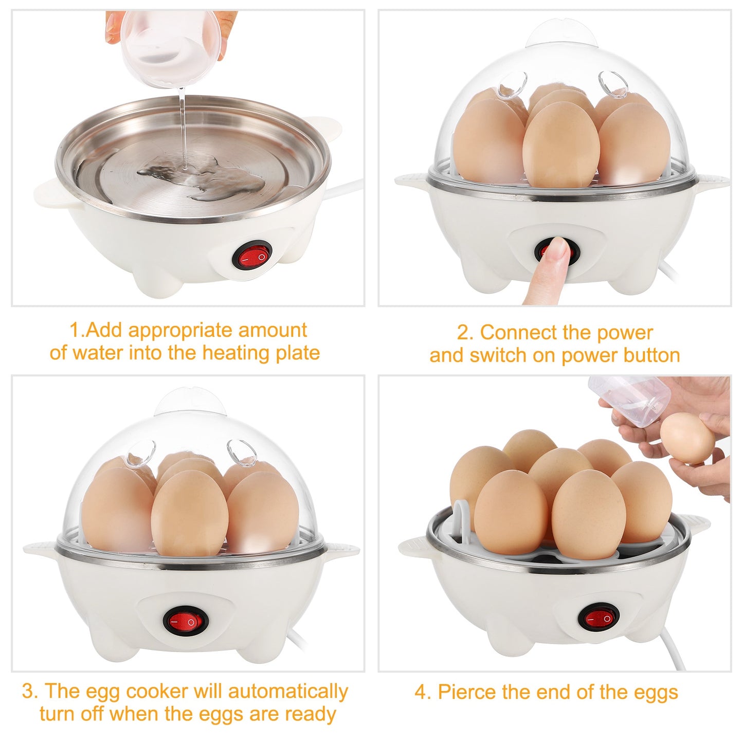 Electric Egg Cooker 7-Capacity Hard-Boiled Egg Maker