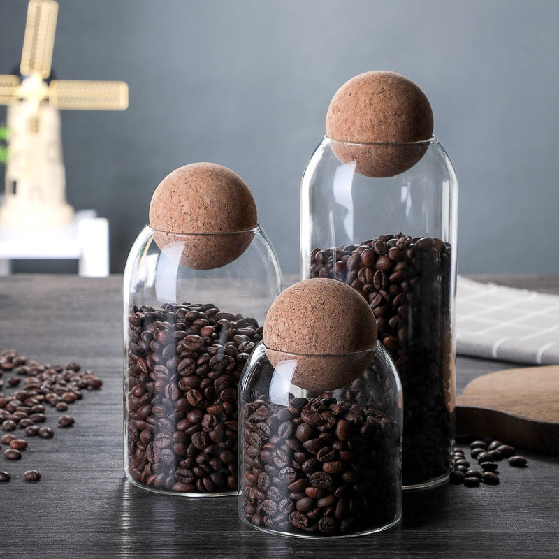 Airtight Glass Storage Jar – Tea, Coffee & Dry Food Container with Cork Lid