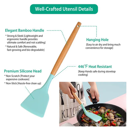 11Pcs Silicone Cooking Utensil Set