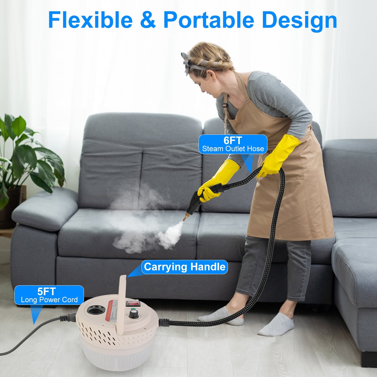 1-Pc 2500W Handheld High Temperature And Pressure Steamer Cleaner