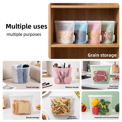 Reusable Silicone Food Storage Bags – Airtight, Freezer & Microwave Safe