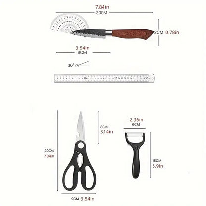 6 PCS Kitchen Knife Sets, Steel Kitchen Knives
