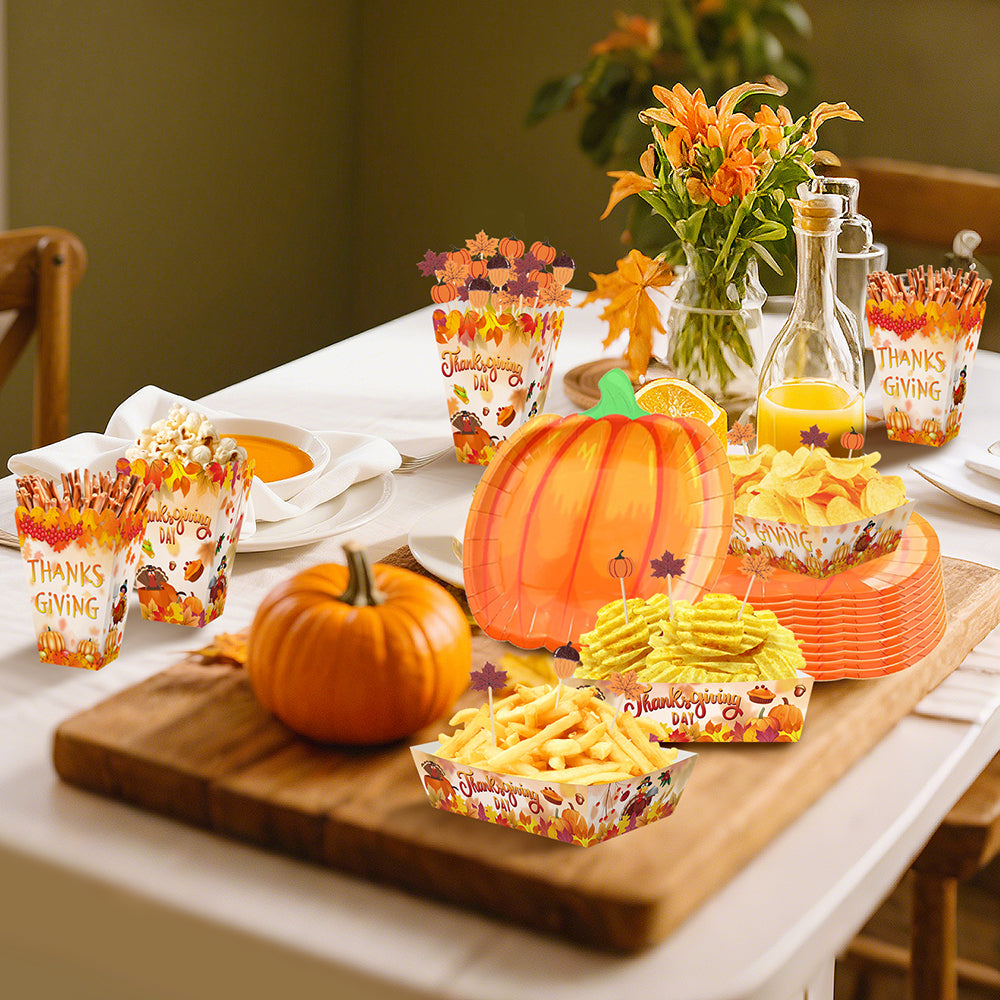 134 Pcs Thanksgiving Party Tableware Set