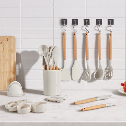 34 PCS Kitchen Cooking Utensils Set Silicone Spatula Spoon Tools Heat Resistant