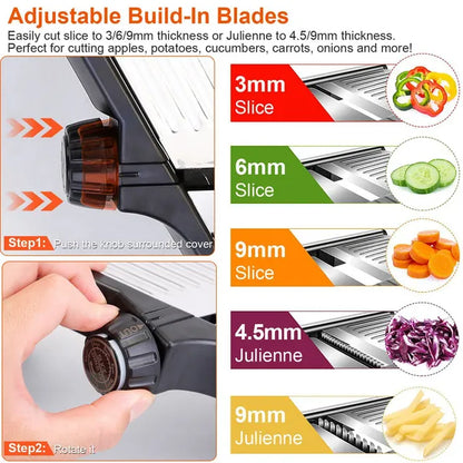 Food Slicer Stainless Steel Food Cutter Vegetable Fruit Chopper