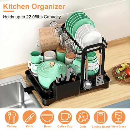 2-Tier Dish Drying Rack For Kitchen Counter