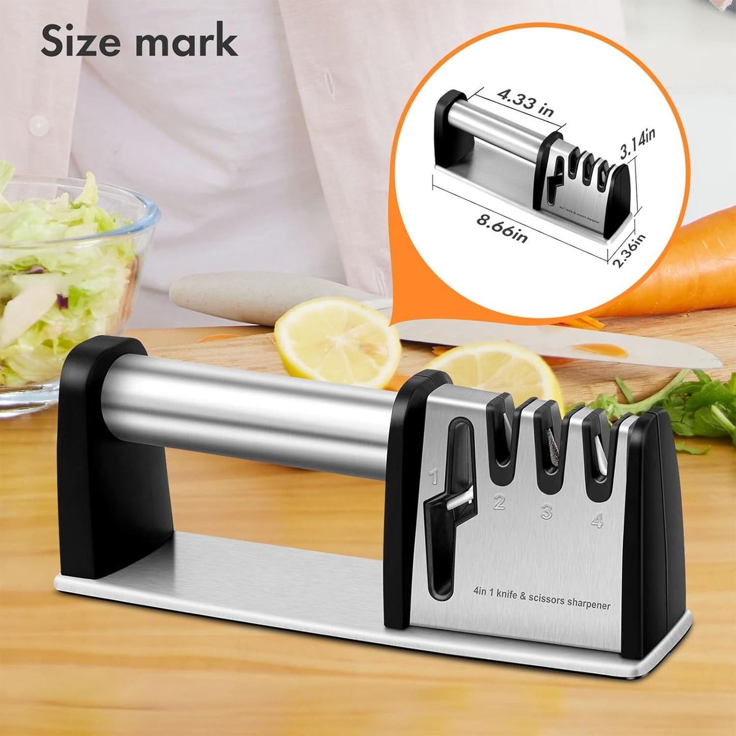 1-pcs 4-in-1 Kitchen Blade And Scissor Sharpening Tool