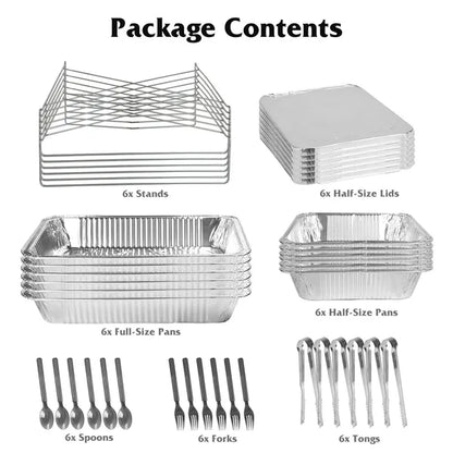 Set Of 42-Pcs Disposable Chafing Dish Buffet