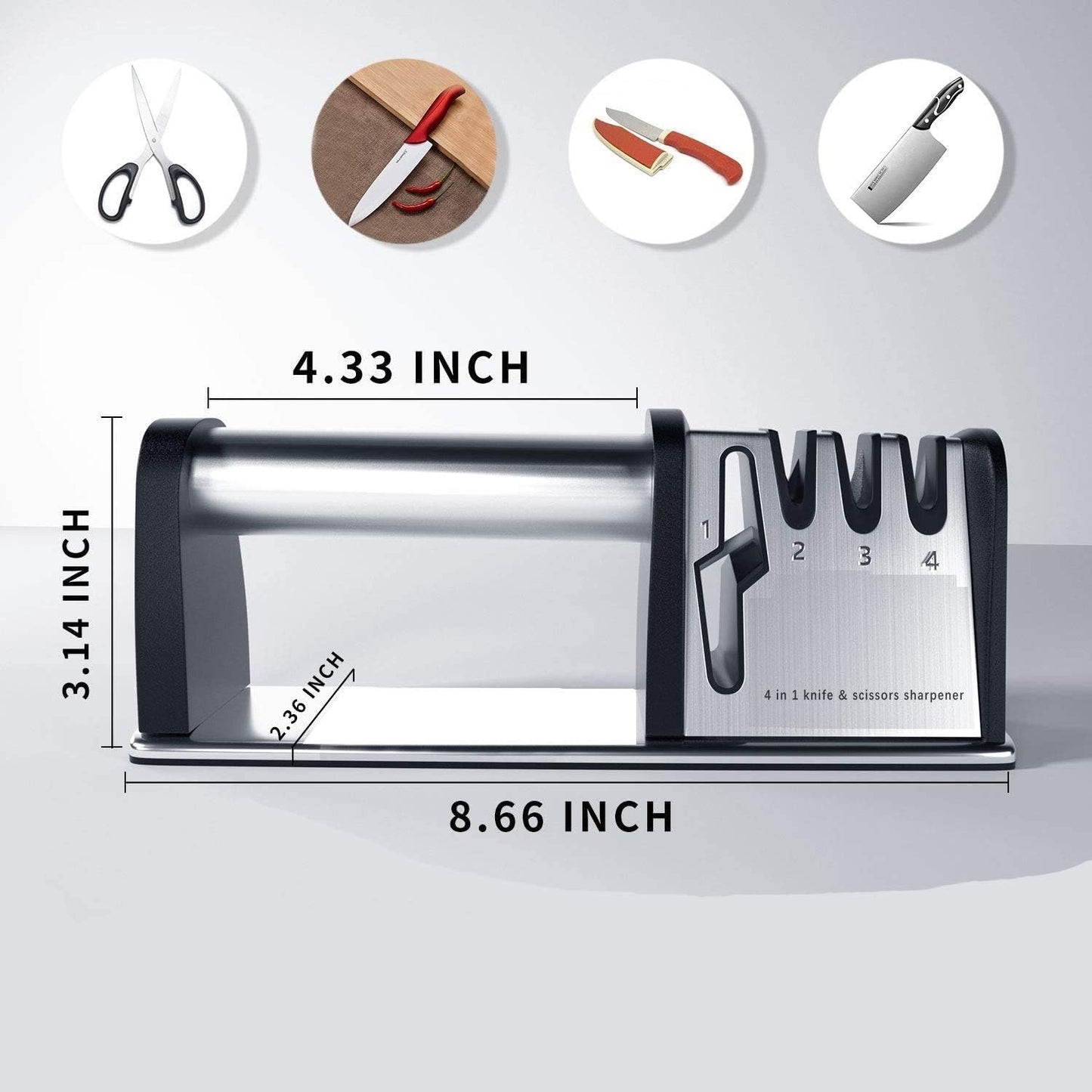 1-pcs 4-in-1 Kitchen Blade And Scissor Sharpening Tool