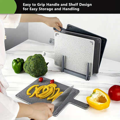 4-in-1 Heavy-Duty Kitchen Cutting Board Set with Stand
