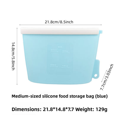 Reusable Silicone Food Storage Bags – Airtight, Freezer & Microwave Safe