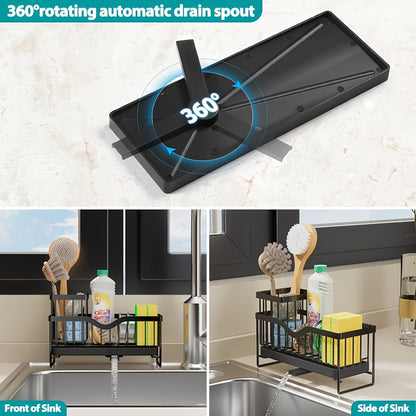 Stainless Steel Sponge Holder, Sink Scouring Pad Draining Rack, Multi-functional Countertop Dishcloth Storage Rack, Kitchen Supplies