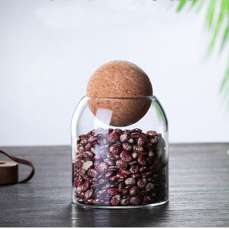 Airtight Glass Storage Jar – Tea, Coffee & Dry Food Container with Cork Lid
