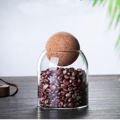 Airtight Glass Storage Jar – Tea, Coffee & Dry Food Container with Cork Lid