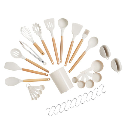 34 PCS Kitchen Cooking Utensils Set Silicone Spatula Spoon Tools Heat Resistant