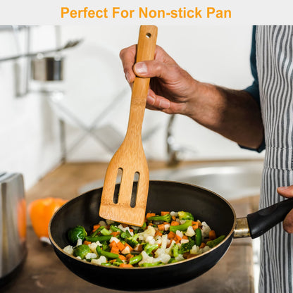 Set Of 6Pcs Cooking Utensil Bamboo Wooden Spoons Spatula