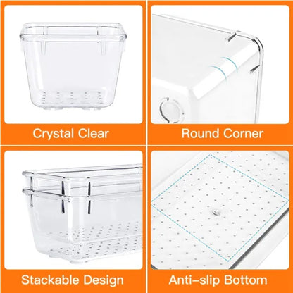 25-Pcs Clear Plastic Drawer Organizers Set