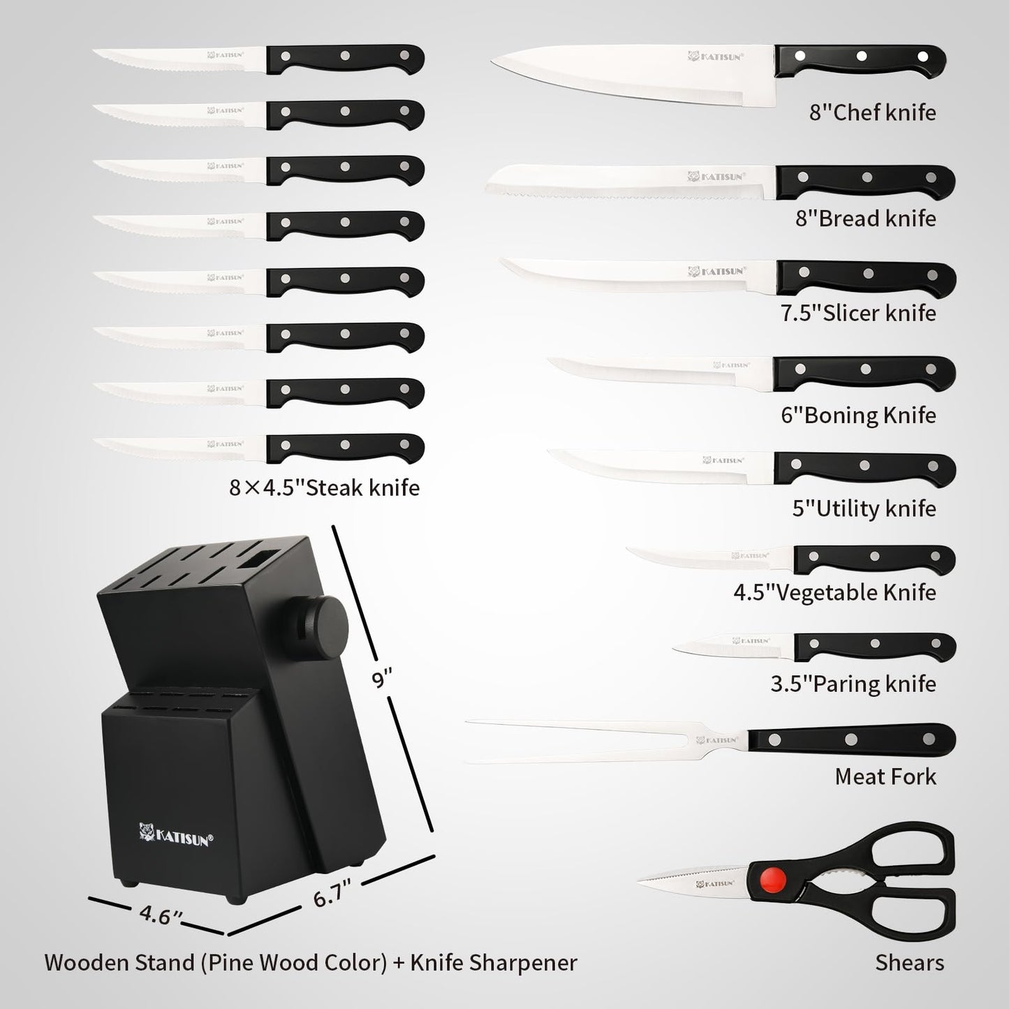 19-piece Knife Set - German Steel
