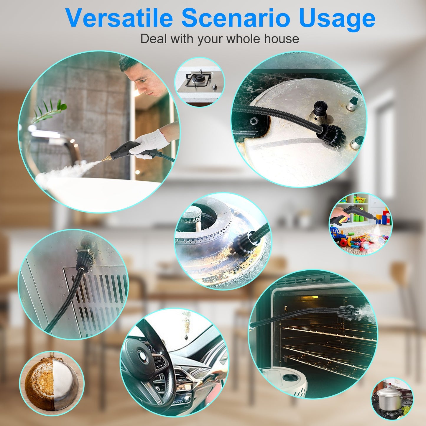 1-Pc 2500W Handheld High Temperature And Pressure Steamer Cleaner