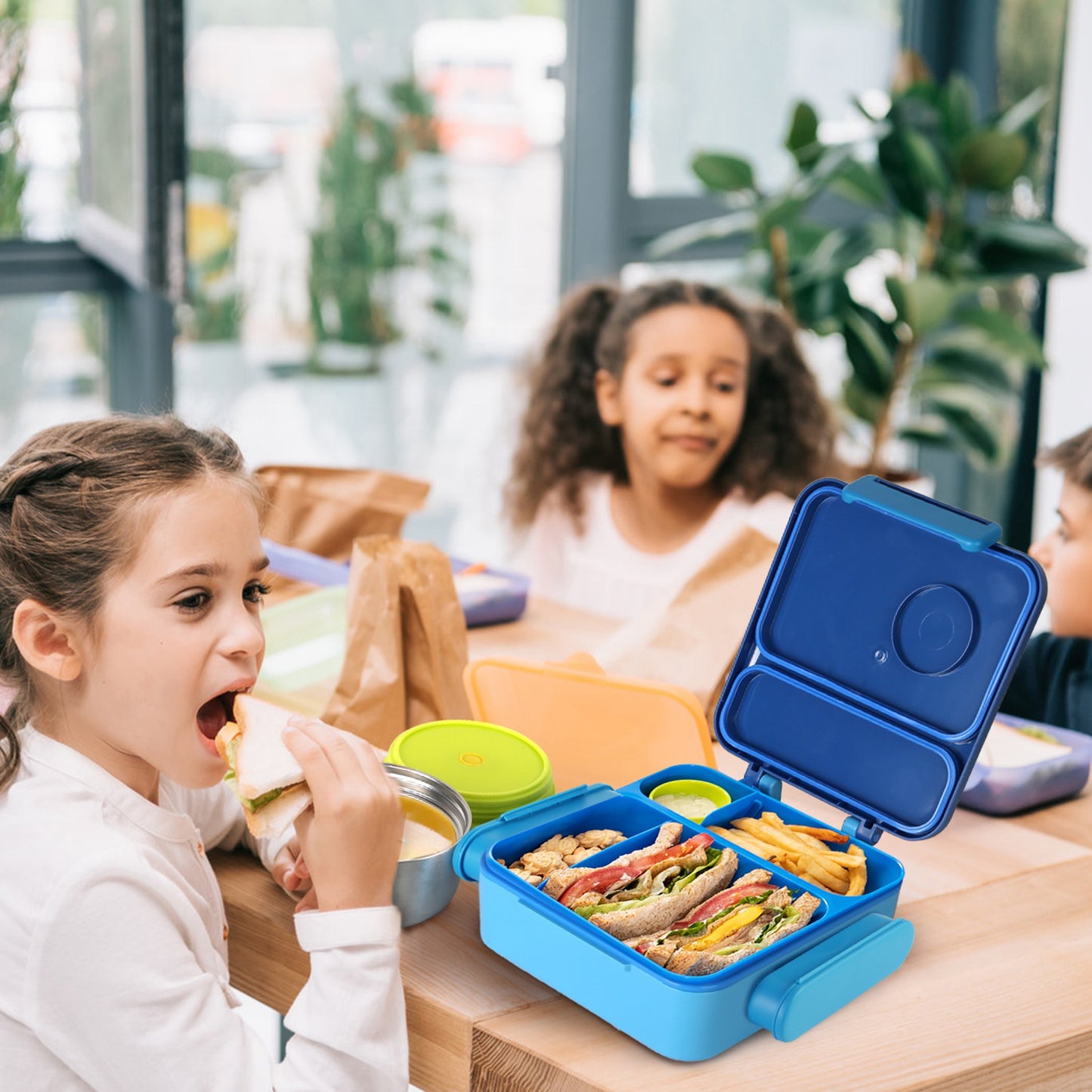 1-Pc Kids Lunch Box Thermal Lunch Container With Insulated Storage Bag
