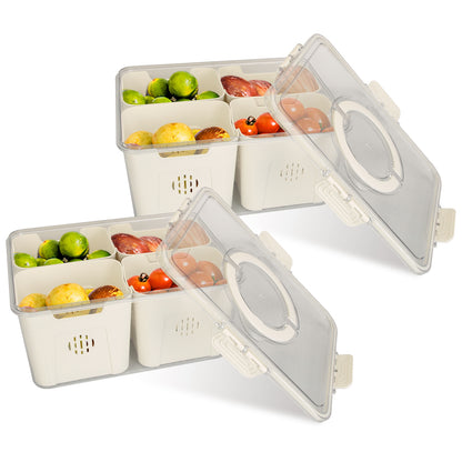 Airtight Fruit Storage Containers 4 Compartment Food Storage Containers