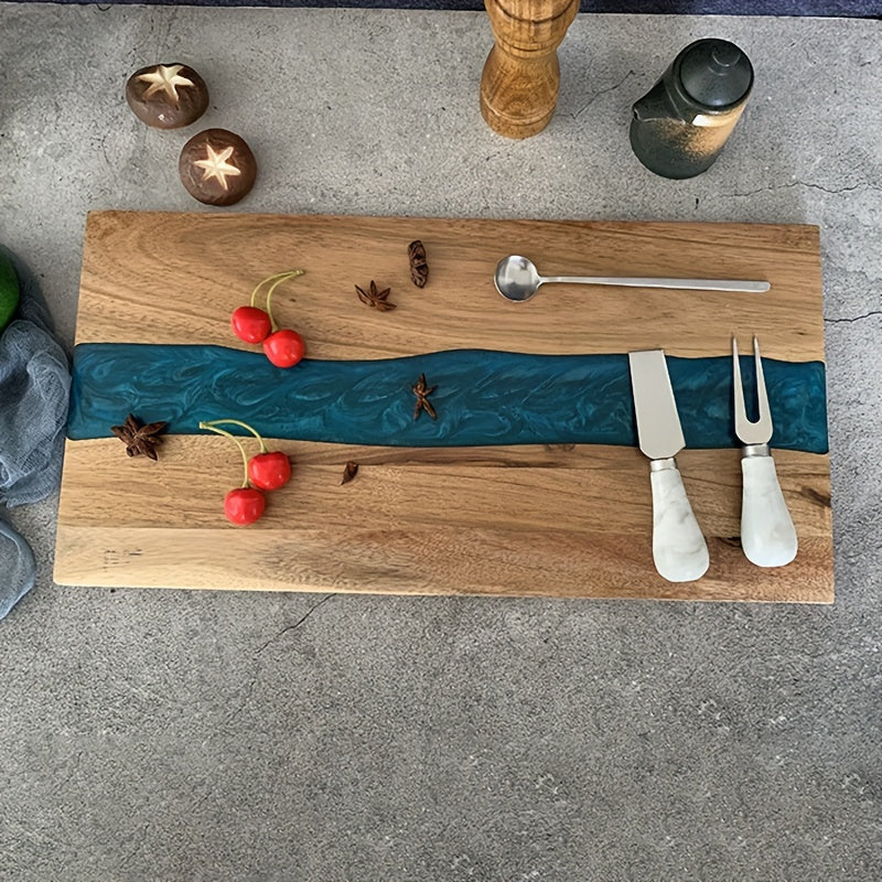 Stylish resin cutting board for chopping meat, vegetables, fruits, and cheese