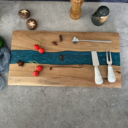 Stylish resin cutting board for chopping meat, vegetables, fruits, and cheese