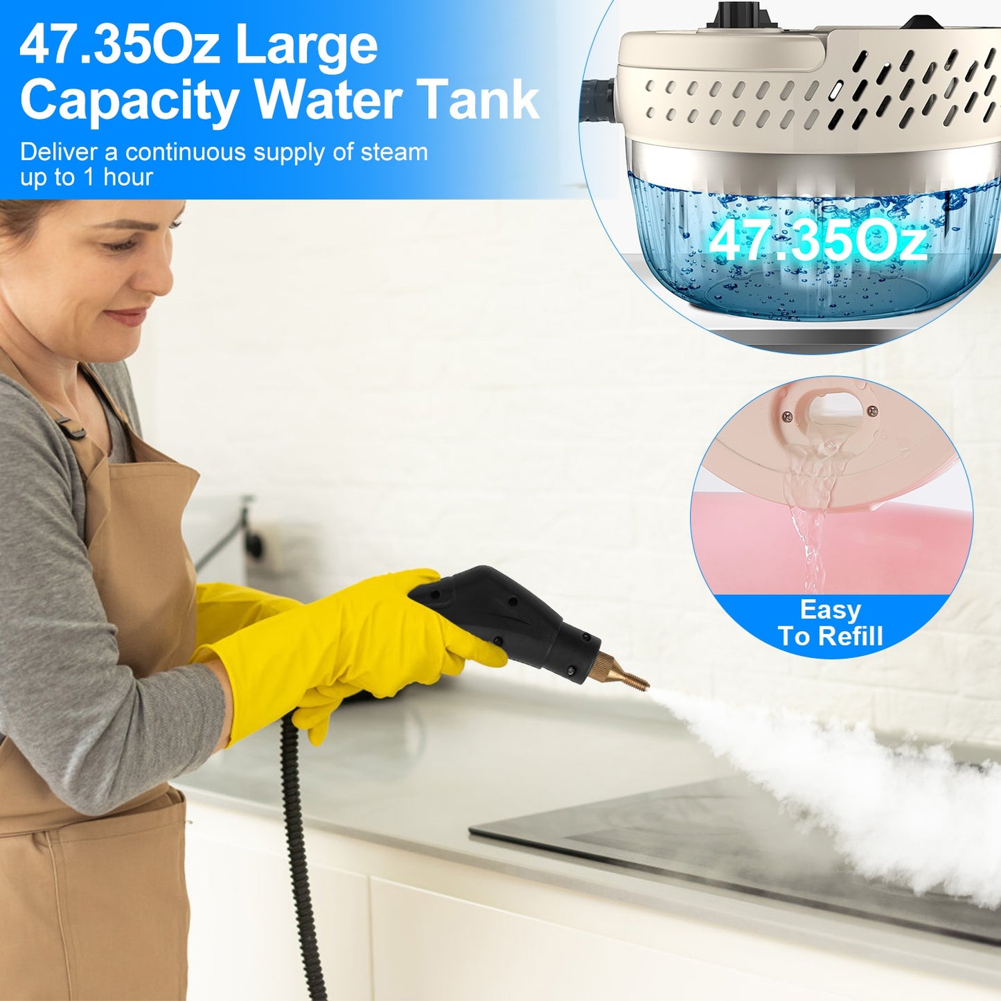 1-Pc 2500W Handheld High Temperature And Pressure Steamer Cleaner
