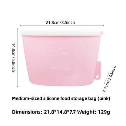 Reusable Silicone Food Storage Bags – Airtight, Freezer & Microwave Safe