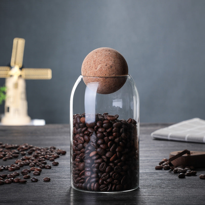 Airtight Glass Storage Jar – Tea, Coffee & Dry Food Container with Cork Lid