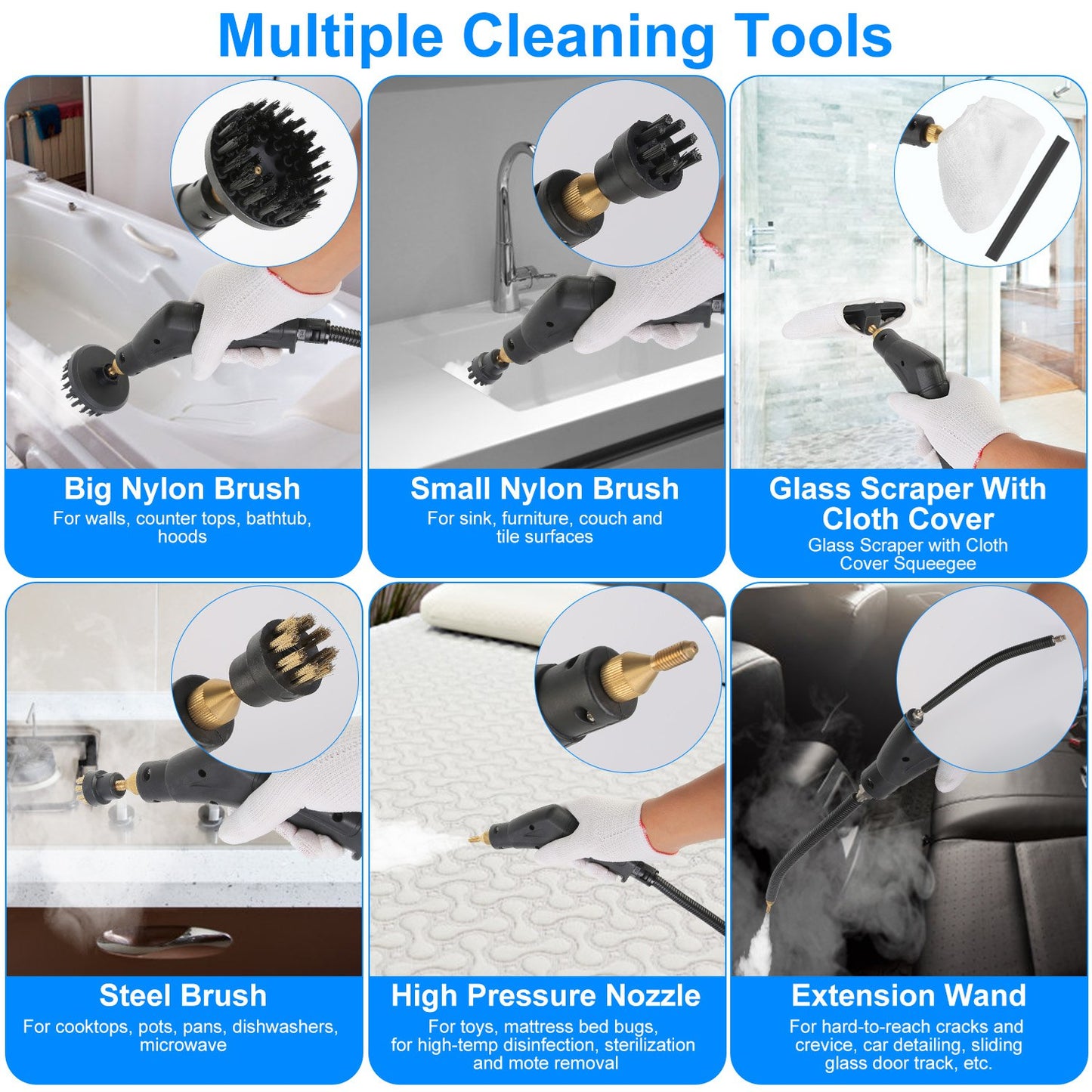 1-Pc 2500W Handheld High Temperature And Pressure Steamer Cleaner