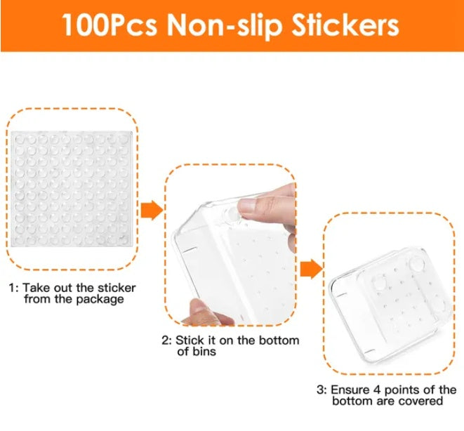 25-Pcs Clear Plastic Drawer Organizers Set