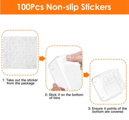 25-Pcs Clear Plastic Drawer Organizers Set