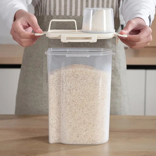 Sealed food storage containers with lids for grains, nuts, and flour