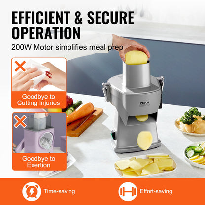 Electric Vegetable Slicer, 4 In 1 Multifunctional Food Cutter