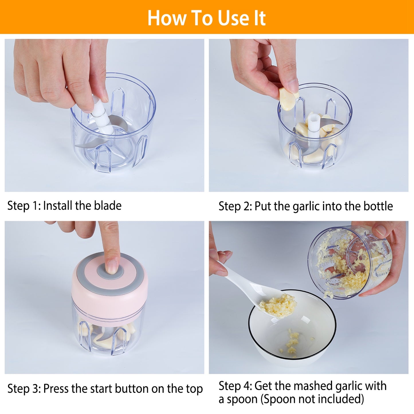 Mini Electric Garlic Chopper 8.45-OZ
