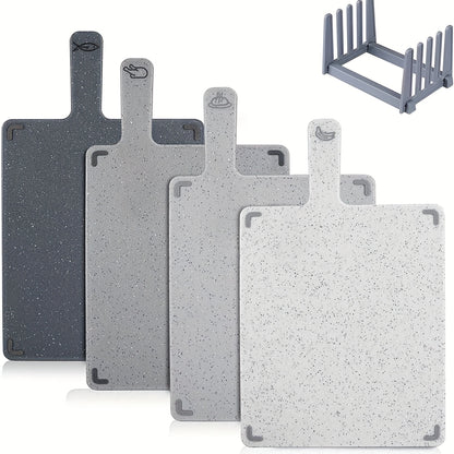 Multi-function BPA-free plastic cutting boards with color-coded surfaces for safe food prep