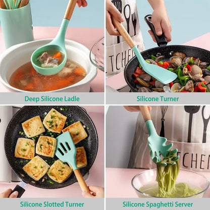 11Pcs Silicone Cooking Utensil Set