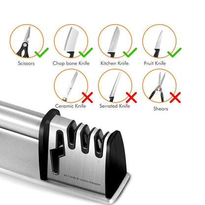 1-pcs 4-in-1 Kitchen Blade And Scissor Sharpening Tool