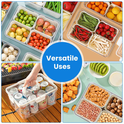 Airtight Fruit Storage Containers 4 Compartment Food Storage Containers